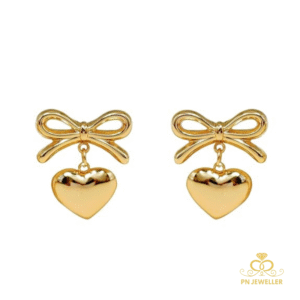 bow heart earrings