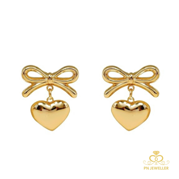 bow heart earrings