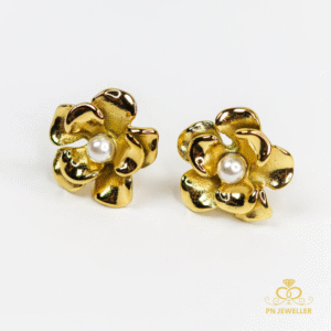 Floral Pearl 18k Gold Plated Earrings