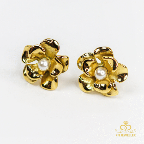Floral Pearl 18k Gold Plated Earrings